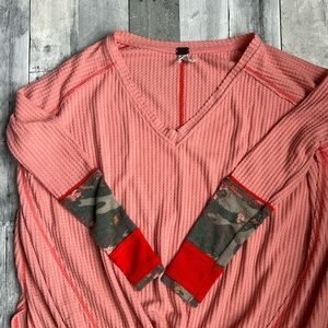 Free people oversized waffle top size small